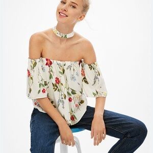 Bershka Floral Off-Shoulder Blouse - Multicolor